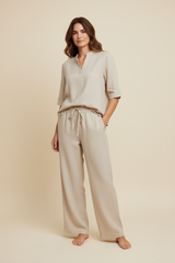 Pantalone con coulisse e pences