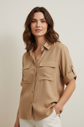 CAMICIA CON DOPPIA TASCA SUL PETTO