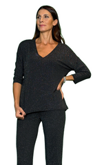 Maglia in lurex scollo a v