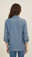 Camicia denim a tre quarti
