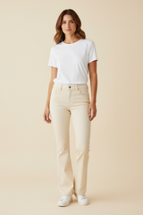 JEANS A ZAMPA 5 TASCHE CREMA
