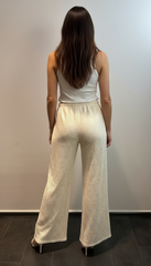 Pantalone con lavorazione in maglia
