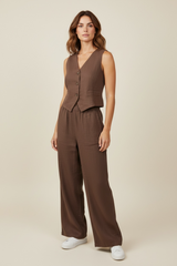 GILET IN LINO CON BOTTONI - image 6