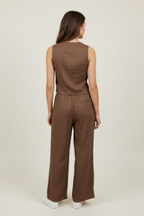 Gilet in lino con bottoni