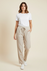 PANTALONE IN LINO GAMBA LARGA