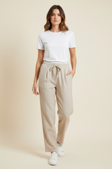 Pantalone in lino gamba larga