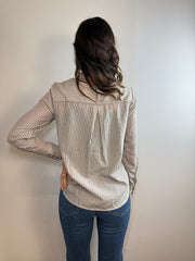 Camicia a righe con strass