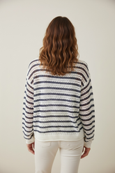 Maglia rigata traforata over
