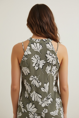 Top scollo americano stampa a fiori