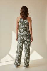 Top scollo americano stampa a fiori