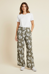 Pantaloni con stampa a fiori
