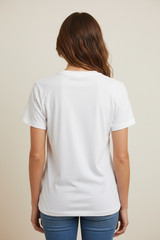 T-shirt con ricami floreali