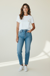 T-shirt con ricami floreali