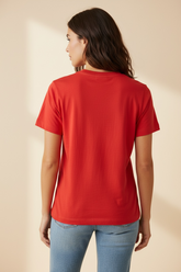 T-shirt con ricami farfalle