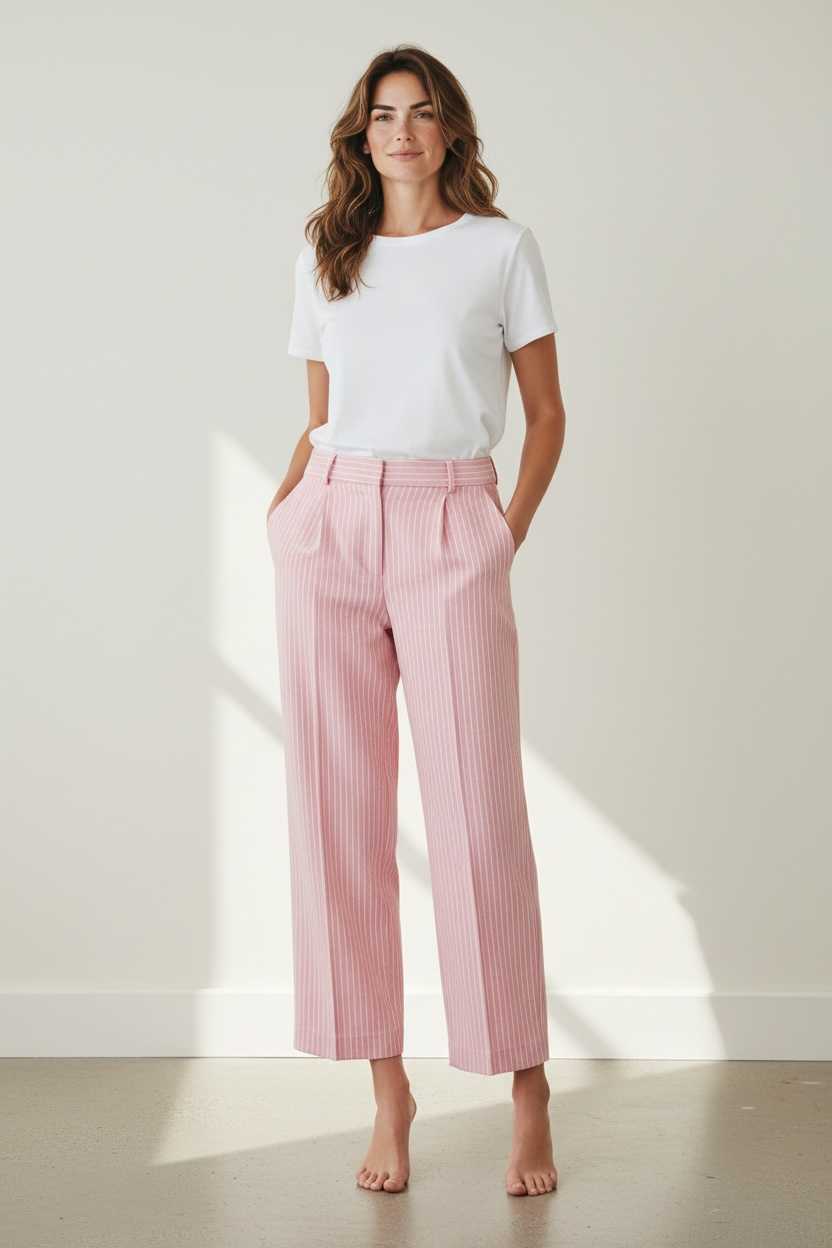 PANTALONE GESSATO LINEA DRITTA