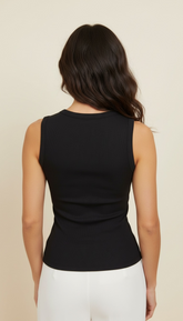 Top a costine scollo a v