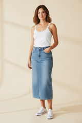 Top a bretelle con margherite
