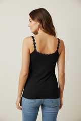 Top a bretelle con margherite