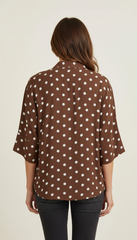 CAMICIA IN VISCOSA A POIS BOTTONI NASCOSTI