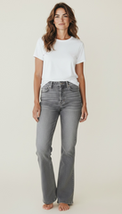 Jeans a zampa grigio chiaro