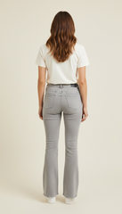 Jeans a zampa grigio chiaro