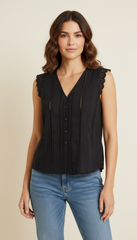 Camicia giromanica in pizzo sangallo