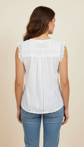 Camicia giromanica in pizzo sangallo