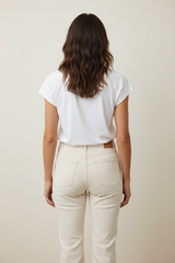 T-shirt con pietre bianche e nere