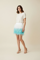 Minigonna con piume
