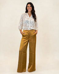 PANTALONE A PALAZZO DONNA EFFETTO RASO