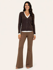 Cardigan doppio strato effetto camicia