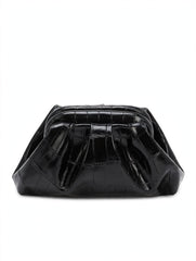 Pochette effetto coccodrillo con catenina
