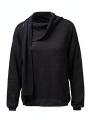 MAGLIA CON COLLO A CASCATA E NODO LATERALE