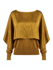 MAGLIA CON MANTELLA SATINATA