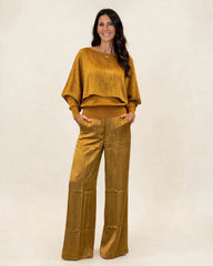 PANTALONE A PALAZZO DONNA EFFETTO RASO