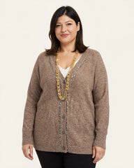 CARDIGAN CON PAILLETTES E BOTTONI GIOIELLO