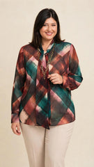 CAMICIA MULTICOLOR CON FIOCCO