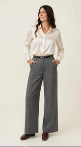 PANTALONE A PALAZZO CON MICRO STRASS