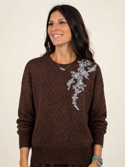 MAGLIA IN LUREX CON RICAMO PERLINE