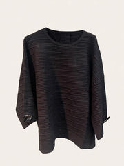 MAGLIA OVER LAVORAZINE TRECCIA E BOTTONE MANICA