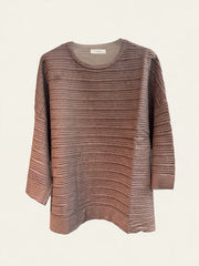 MAGLIA OVER LAVORAZINE TRECCIA E BOTTONE MANICA