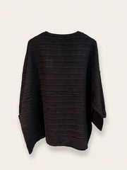 MAGLIA OVER LAVORAZINE TRECCIA E BOTTONE MANICA