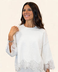 MAGLIA A SCATOLA CON APPLICAZIONI IN PIZZO