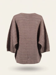 MAGLIA OVER LAVORAZINE TRECCIA E BOTTONE MANICA