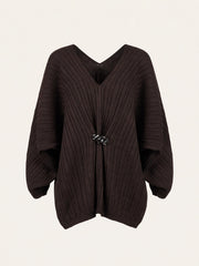 MAGLIA PONCHO CON DETTAGLIO CENTRALE ORO
