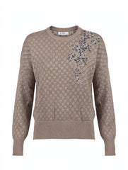 MAGLIA IN LUREX CON RICAMO PERLINE
