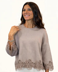 MAGLIA A SCATOLA CON APPLICAZIONI IN PIZZO