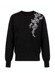 MAGLIA IN LUREX CON RICAMO PERLINE