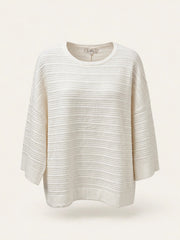 MAGLIA OVER LAVORAZINE TRECCIA E BOTTONE MANICA