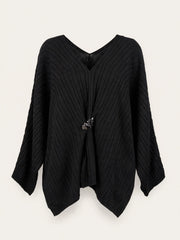 MAGLIA PONCHO CON DETTAGLIO CENTRALE ORO